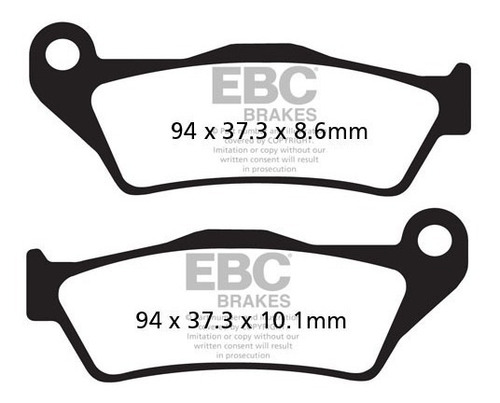 Imagen 2 de 4 de Pastilla Freno Ebc Bmw Gs 1200 Adventure Fa363 Hh Bamp Group