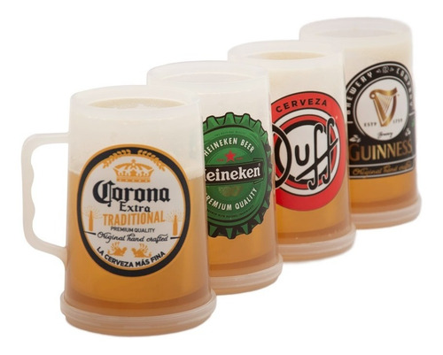 Imagen 6 de 10 de Vaso Chopp Con Gel Refrigerante Cerveza Fernet Siempre Frío