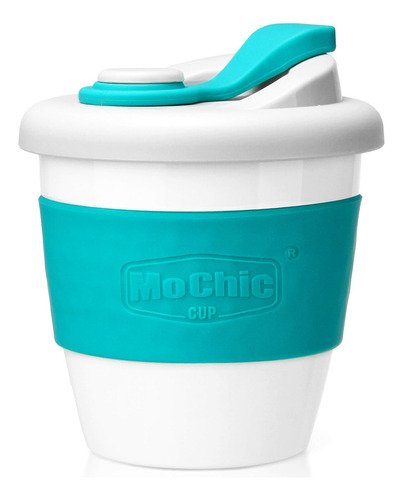 Taza Reutilizable 8oz Verde Menta Con Tapa