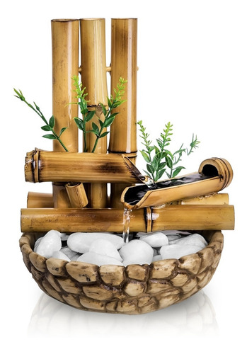 Fonte Bambu Decorativa De Mesa Agua Cascata Feng Shui 26cm