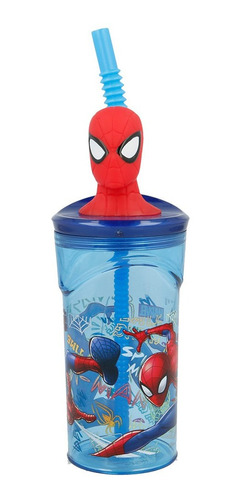 Imagen 1 de 5 de Vaso Spiderman Hombre Araña Figura 3d Sorbete Cresko Marvel