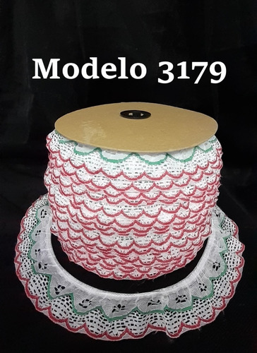 Encaje Plisado Modelo  3179 Tricolor 