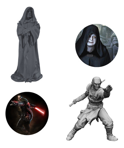 12 Mini Figuras Star Wars Force Unleashed Starkiller Vader