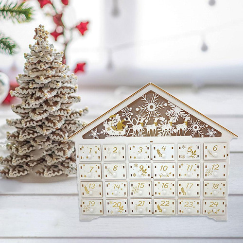 Calendario De Adviento De Navidad Recargable Ilumina 24