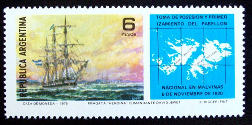 Argentina Barcos, Sello Gj 1711 Poses Malvinas 76 Mint L5067