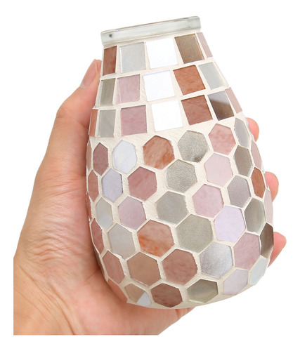 Suporte De Vela, Vaso De Vidro Em Mosaico, Vaso De Flores De