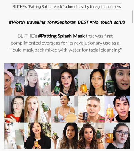 Blithe Patting Splash Mask Green Tea 150ml K-beauty Tipo de piel Toda piel