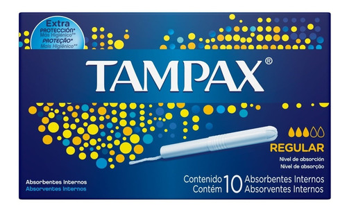 Tampones Tampax Flujo Regular, 10 Unidades 