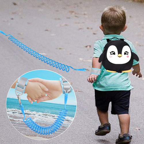 Pinguim Fofo Com Pulseira Anti-perda E Guia
