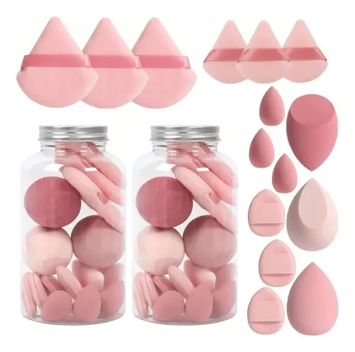 30 Pcs Esponja Maquillaje En Polvo Beauty Blender Con Caja