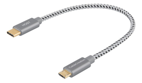 Cablecreation - Cable Usb C A Micro Usb Espacio Gris 0.65