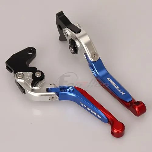 Palancas De Aluminio Plegables For Yamaha Xtz150, Azul-rojo
