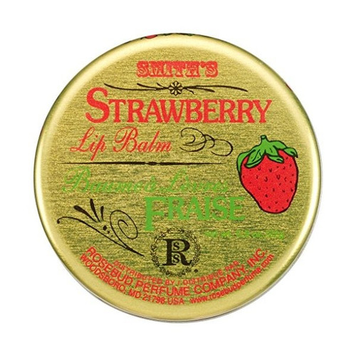 Rosebud, Strawberry Lip Balm De Estaño, 0,8 Onza
