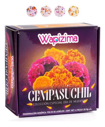 Wapizima Coleccion Acrilico Cempazuchilt ,  4 Colores