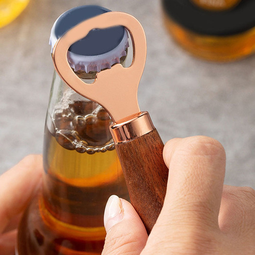 Abridor De Botellas De Cerveza De Acero Inoxidable Con Mango