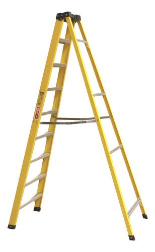 Escalera Plegable Fibra De Vidrio 235 Cm 150 Kg 9 Peldaños