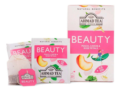 Té Ahmad Tea Durazno Y Pétalos De Rosa 20 Sobres 30g