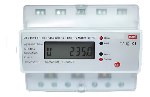 Medidor Trifásico Wifi 80a Protector Tension Din Smart Tbcin