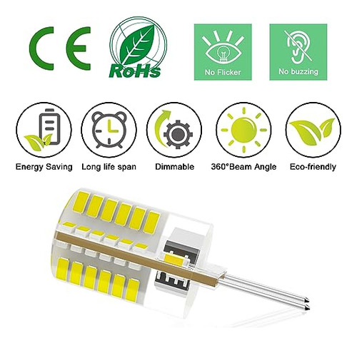 G8 Led Bulb Dimmable, T4 Bi-pin Jcd Type Base, 6000k Da...