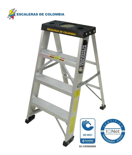 Escalera Aluminio Tijera 4 Pasos / 0.90 Metros 102 Kg