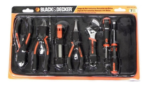 Juego Set Herramientas Black Decker 7 Pz Cartuchera Hdt51911