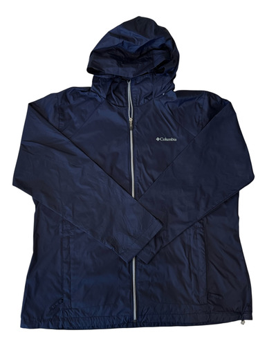 Chamarra Impermeable Azul Columbia Para Hombre Talla L(g) (Usado)