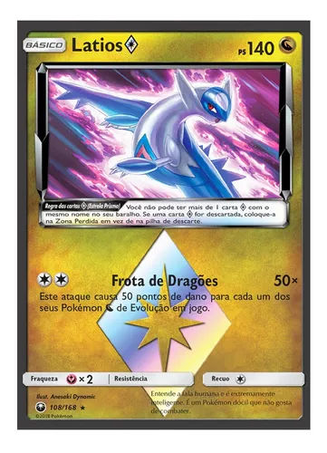 Kit Carta Pokémon Lendários Latios Prisma E Latias Prisma