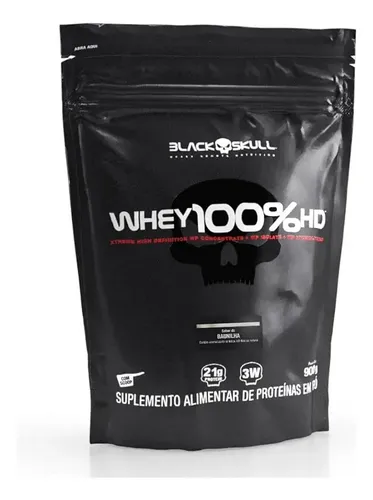 Proteína Black Skull Whey 100% HD em pó sabor Baunilha x 900g