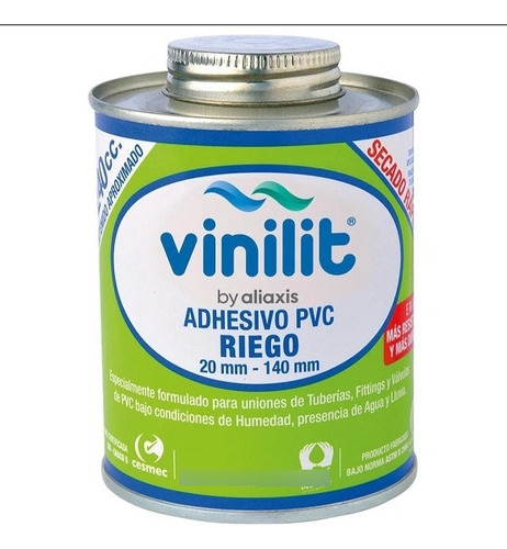 Adhesivo Pvc Vinilit Azul 240 Cc 30 G Instantáneo Azul