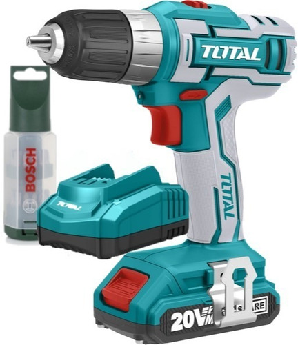 Taladro Atornillador Inalambrico Total 20v + Bat + Kit Bosch Color Turquesa Frecuencia 50