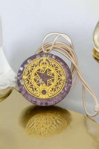 Colar Mini Orgonite Amuleto Talismã Mandala Da Fortuna