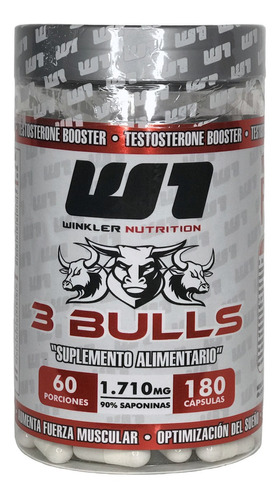 3 Bulls Potenciador De Testosterona Y Rendimiento 180 Cáps.