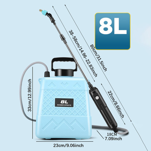 Pulverizador Eléctrico Para Césped, Pulverizador 8l Azul