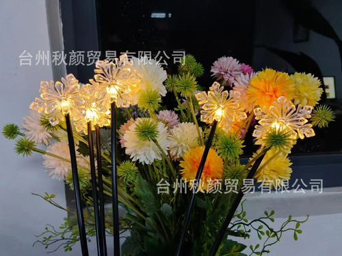 6 Luces Solares Decorativas De Navidad, 8 Copos De Nieve