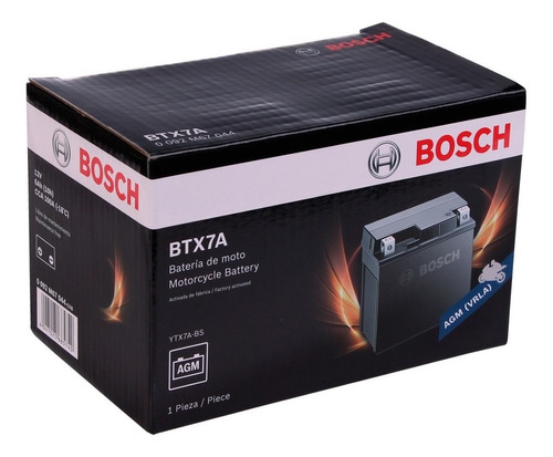 Bateria Moto Bosch Btx7a Ytx7a-bs Gilera Vc 200r 