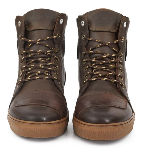 Imagen 4 de 10 de Bota Hombre Cuero Moto Borcego Reforzado Briganti Bgt Driver