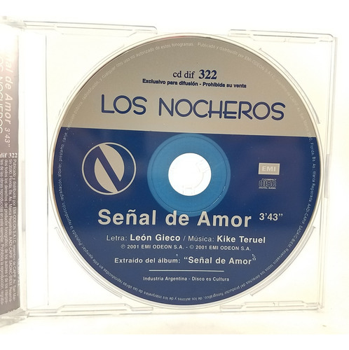 Los Nocheros - Señal De Amor - Cd Single - Ex 