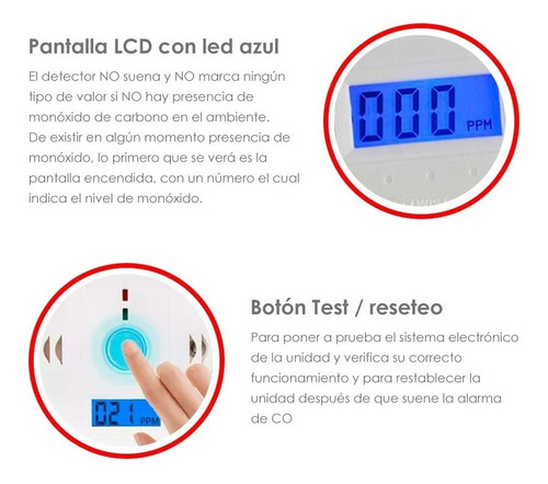 Detector De Monoxido Carbono Autonomo Digital Alarma X 2