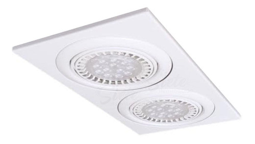 Spot Plafón De Embutir Led 24w 2 Luces Ar111 Móvil Cardanico