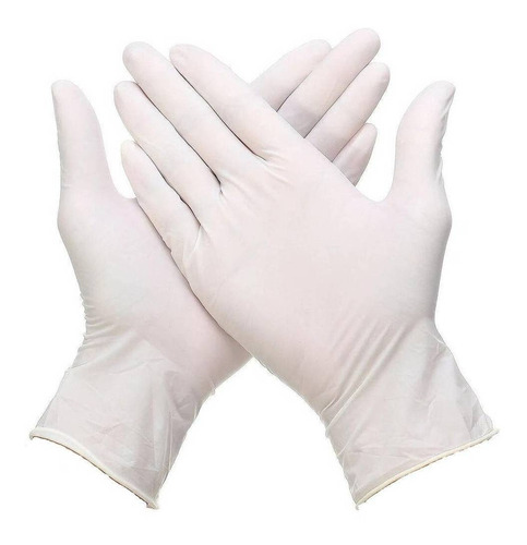 Guantes Descartables Sql Para Examinación Color Blanco Talle Xs De Látex Con Polvo X 100 Unidades