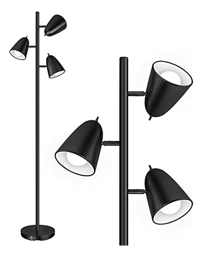 Tree Floor Lamp With 3 Light Bulbs, Standing Tall Pole ...