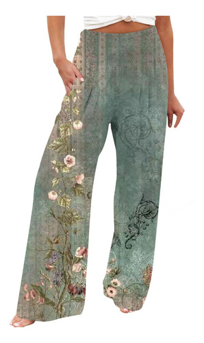 Pantalones S Para Mujer, Cómodos, Estampados, Cintura Alta,