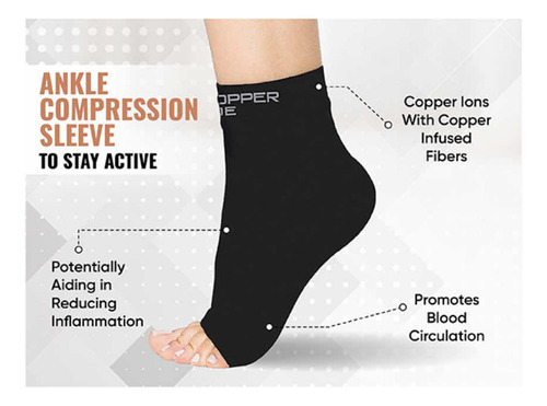 Tobillera De Compresión Copper Fit Unisex T-l Fasciitis -usa