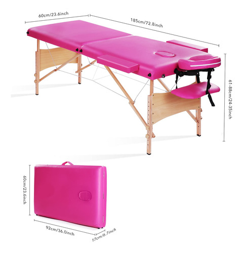 Mesa De Masaje Chrun Portable 2, Plegable, Madera, 225 Kg, C