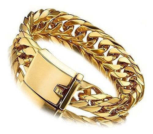 Jxlepe Miami Pulsera De Cadena Con Eslabones Cubanos 18k Oro