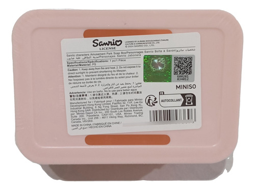 Sanrio Hello Kitty Miniso Jabonera Rosa Nueva Original Rosa