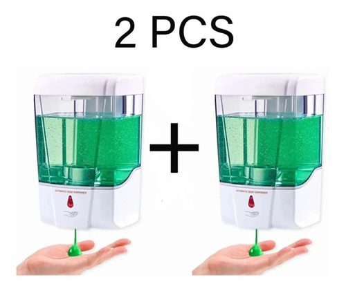 Imagen 1 de 8 de Dispensador Automático De Gel Líquido Recargable De 2 Piezas