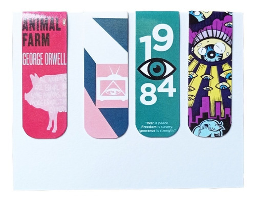 Imagem 3 de 8 de Marcador De Página Magnético Kit 4 Marcadores George Orwell