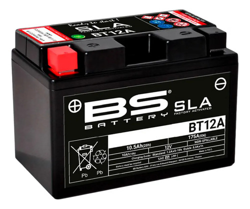 Batería De Moto Bs Battery Bt12a Sla Activada