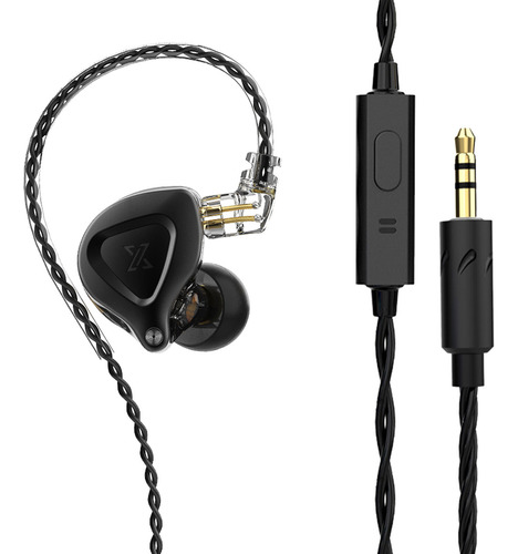 Auriculares Deportivos Qkz Zx2 De 3,5 Mm, Negros Con Micrófo